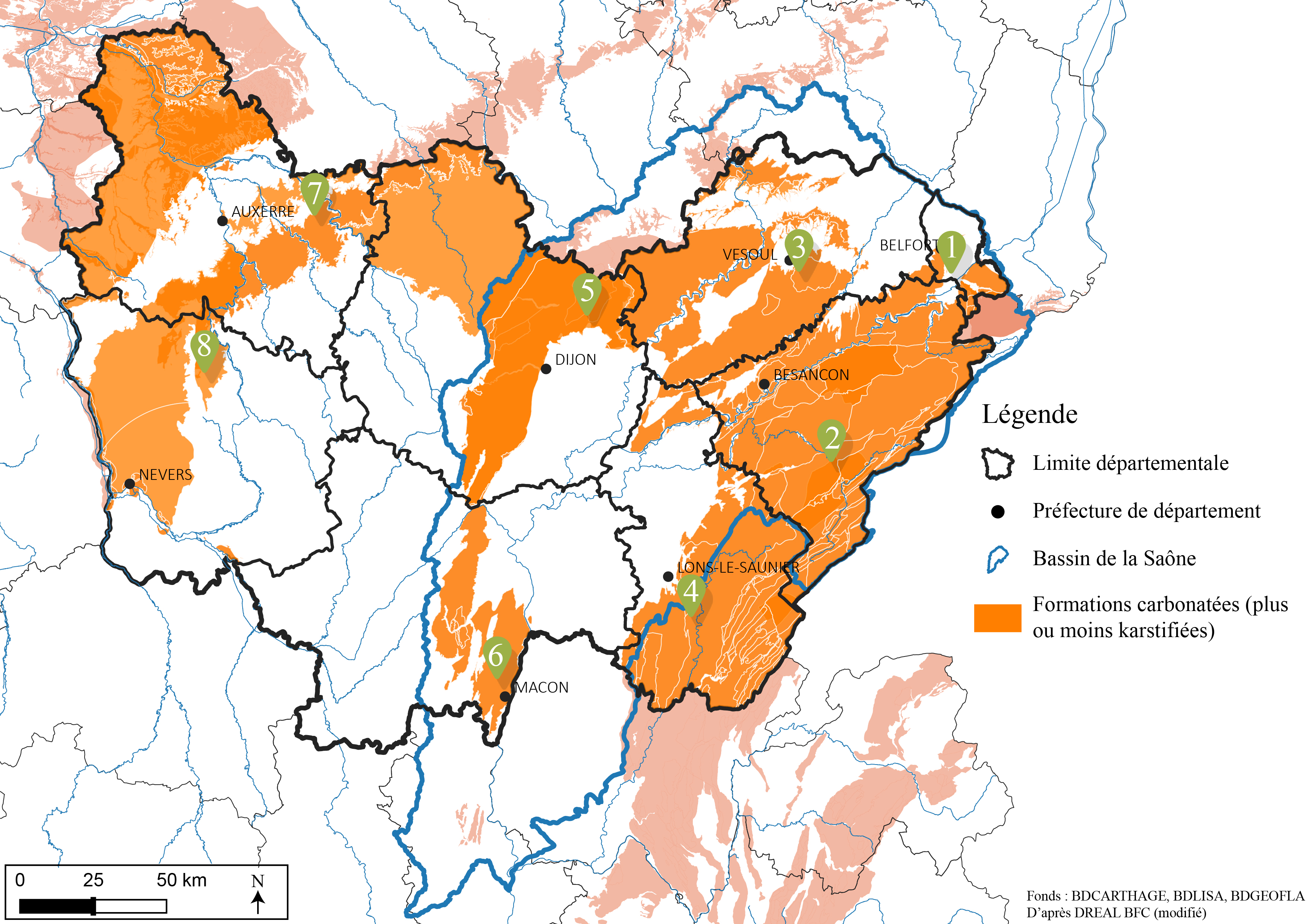 Affleurements carbonatés BFC