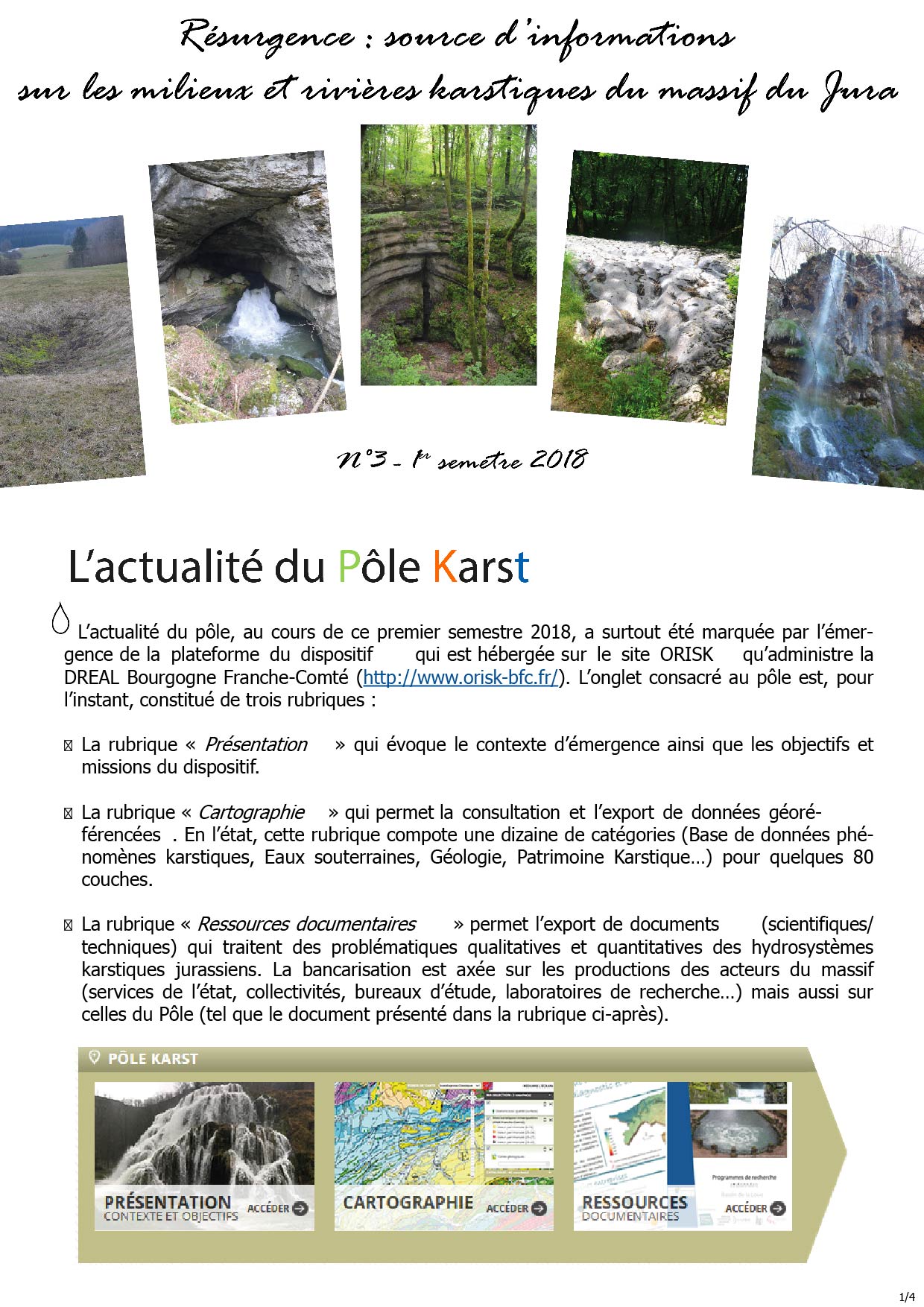 Newsletter Résurgence 1er sem 2018